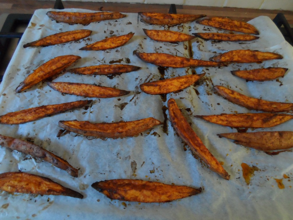 Baked sweet potato wedges
