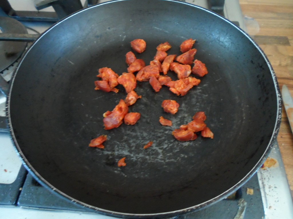 Frying Chorizo